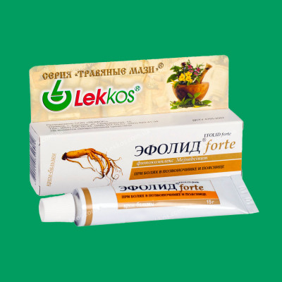 Крем-бальзам "Ефолід-Forte " біль у хребті, попереку з ефкстрактами квітів бузку та кори верби білої Леккос туба 15 г