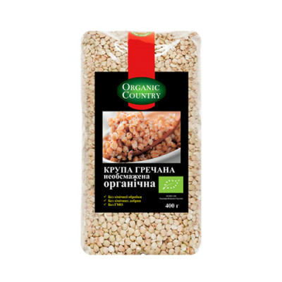 Крупа гречана ORGANIC COUNTRY необсмажена органічна 400 г
