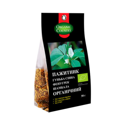 Насіння пажитника ORGANIC COUNTRY (гуньба сінна, фенугрек, шамбала) органічний 50 г