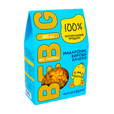 Макарони качечки кукурудзяні bebig 300 г