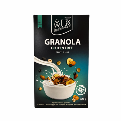 Гранола Fruit&Nut фруктово-горіхова без цукру, 300 г.
