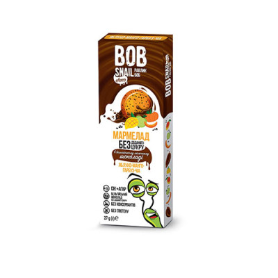 Мармелад Яблуко-Манго-Гарбуз-Чіа Bob Snail в бельгійському молочному шоколаді без цукру 27 г