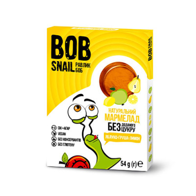 Мармелад натуральний Bob Snail Яблуко-Груша-Лимон 54 г