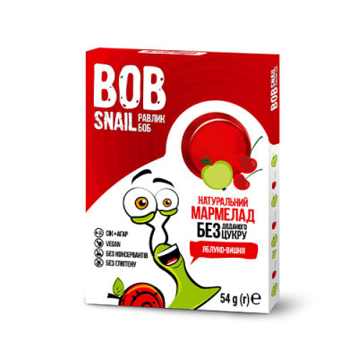 Мармелад натуральний  Bob snail Яблоко-Вишня 54 г