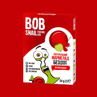 Мармелад натуральний  Bob snail Яблоко-Вишня 54 г