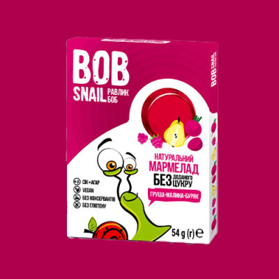 Мармелад натуральний Bob Snail Груша-Малина-Буряк 54 г