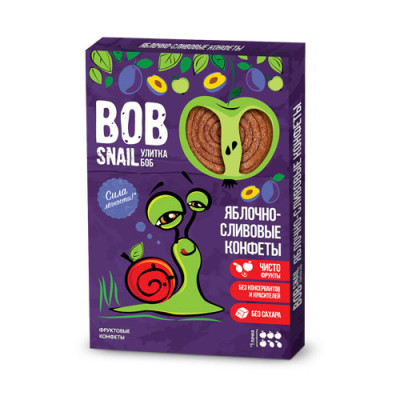 Пастила равлик Боб Bob snail Яблуко-слива 60 г