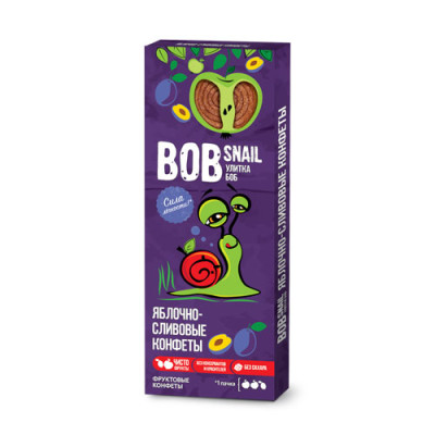 Пастила равлик Боб Bob snail Яблуко-слива 30 г