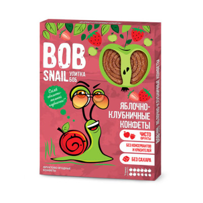 Пастила равлик Боб Вob snail  Яблуко-полуниця 100 г