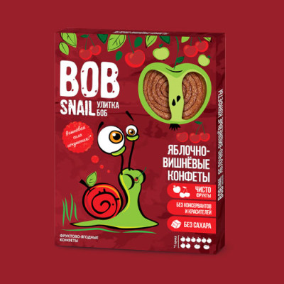 Пастила равлик Боб Вob snail  Яблуко-вишня 60 г