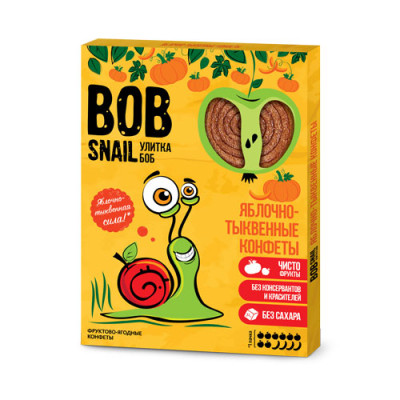 Пастила равлик Боб Вob snail  Яблуко-гарбуз 60 г