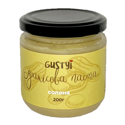 Паста арахісова з морською сіллю ТМ Gustyi 200 г